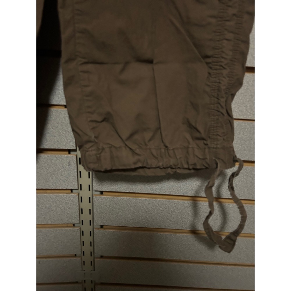 HM Womens Brown Cargo Capri Pants Ruched Side Drawstring Hem Size 6 Y2K Gorpcore - Picture 2 of 5
